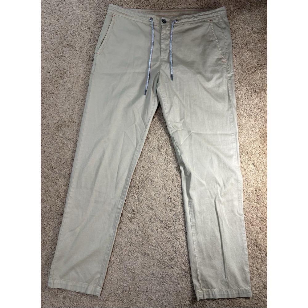 Tommy Bahama Oceanside Poplin Pants Men's Large Dark Sand Drawstring Resortwear